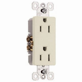 Legrand radiant Series 885LACP8 Duplex Receptacle, Thermoplastic, Light Almond, 2-Pole, 15 A, 125 V, 3-Wire