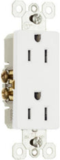 Legrand radiant Series 885WCP8 Duplex Receptacle, Thermoplastic, White, 2-Pole, 15 A, 125 V, Push, Side Wiring