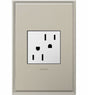 Legrand adorne ARTR152W4 2-Module Outlet, 3 -Pole, 15 A, 125 V, Back Wiring, NEMA: 5-15R, White