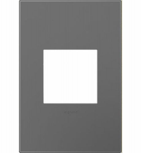 Legrand adorne Series AWP1G2MG6 Wallplate, 5.13 in L, 3.45 in W, 1-Gang, Plastic, Magnesium