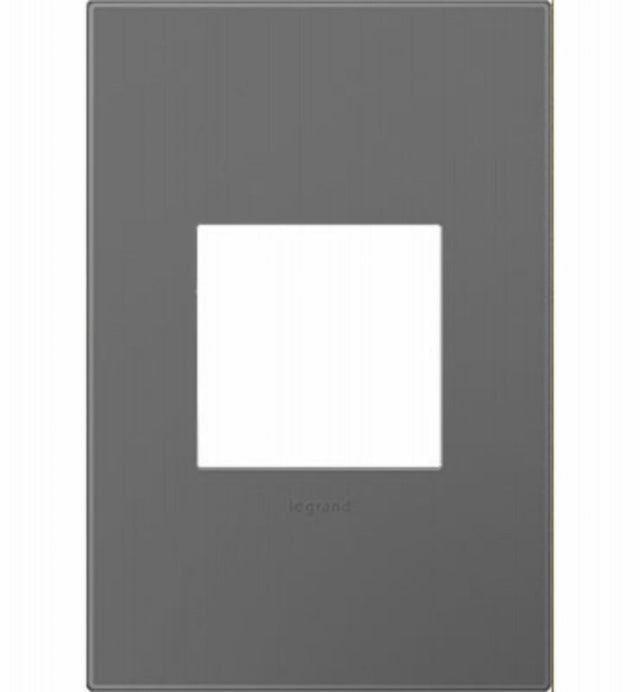 Legrand adorne Series AWP1G2MG6 Wallplate, 5.13 in L, 3.45 in W, 1-Gang, Plastic, Magnesium