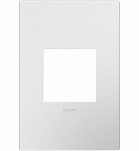 Legrand adorne Series AWP1G2WH6 Wallplate, 5.13 in L, 3.45 in W, 1-Gang, Plastic, White