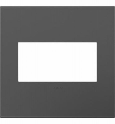 Legrand adorne AWP2GMG4 Wallplate, 5.13 in L, 5.29 in W, 2 -Gang, Plastic, Magnesium