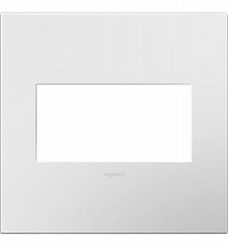 Legrand adorne Series AWP2GWH4 Wallplate, 5.13 in L, 5.29 in W, 2-Gang, Plastic, White