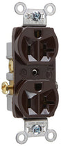 Legrand CR20 Duplex Receptacle, 2 -Pole, 20 A, 125 V, Side Wiring, NEMA: 5-20R, Brown