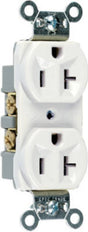 Legrand CR20I Duplex Receptacle, 2 -Pole, 20 A, 125 V, Side Wiring, NEMA: 5-20R, Ivory