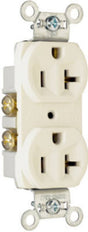 Legrand CR20LA Duplex Receptacle, 2 -Pole, 20 A, 125 V, Side Wiring, NEMA: 5-20R, Light Almond