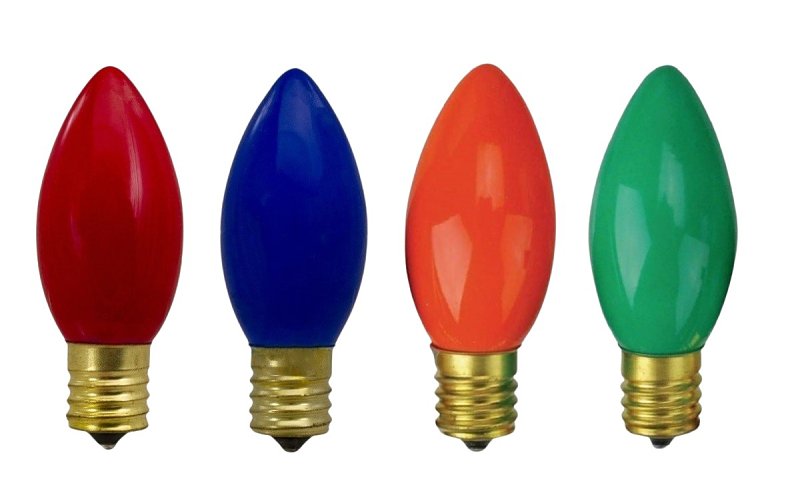 Santas Forest 27980 Filament Bulb, C9 Lamp Base, Multi-Color, Pack of 25