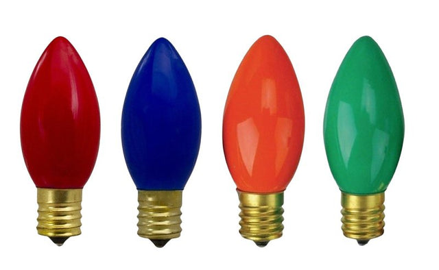 Santas Forest 27980 Filament Bulb, C9 Lamp Base, Multi-Color, Pack of 25