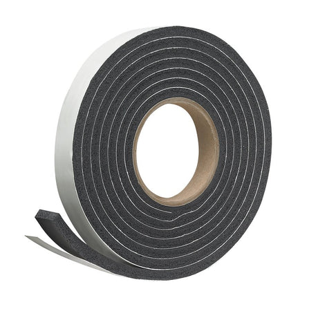 Frost King R511H Weatherseal Tape, 1 in W, 10 ft L, 5/16 in Thick, Rubber Foam, Black