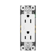 Pass & Seymour 885WCCC5WP Duplex Receptacle, Nylon/Thermoplastic, White, 2-Pole, 15 A, 125 V, NEMA: NEMA 5-15R