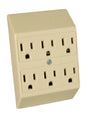 Pass & Seymour 226PAICC6 Plug In Adapter, 2 -Pole, 15 A, 125 V, Ivory