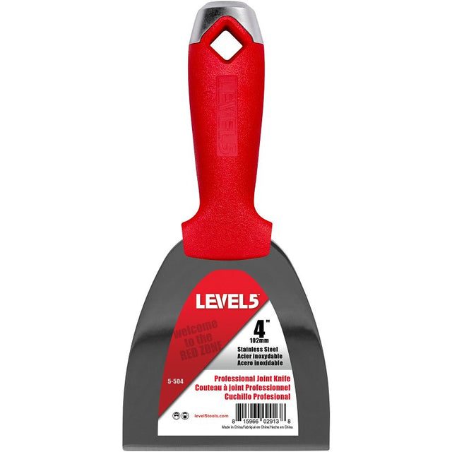 Level5 5-504 Joint Knife, 4 in W Blade, Stainless Steel Blade, Solid Grip Handle, Polypropylene Handle, Pack of 4