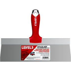 Level5 5-137 Taping Knife, 12 in W Blade, Stainless Steel Blade, Soft Grip Handle, Pack of 4