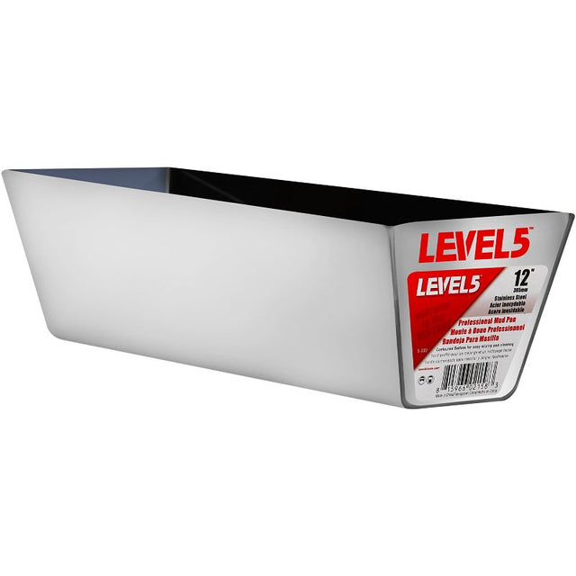 Level5 5-332 Curved Bottom Mud Pan, Stainless Steel, Pack of 12
