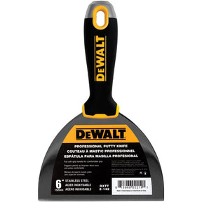 DEWALT DXTT-2-142 Putty Knife, 6 in W Blade, Stainless Steel Blade, Precision Ground Blade, Ergonomic, Soft Grip Handle, Pack of 4