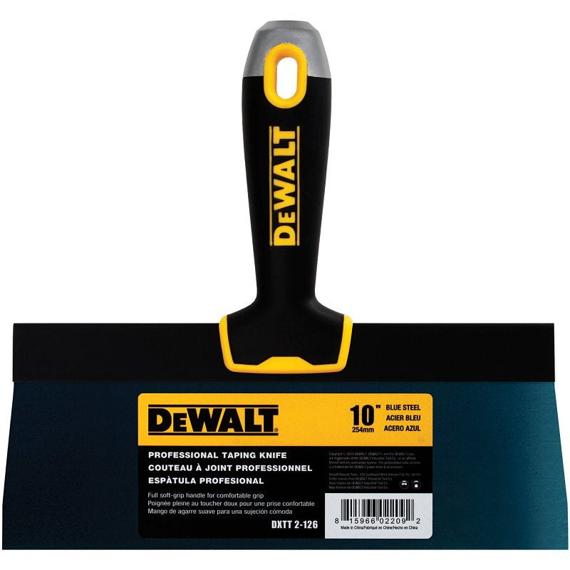 DEWALT DXTT-2-126 Taping Knife, 10 in W Blade, Steel Blade, Precision Ground Blade, Ergonomic, Soft Grip Handle, Pack of 4
