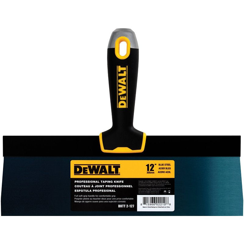 DEWALT DXTT-2-127 Taping Knife, 12 in W Blade, Steel Blade, Precision Ground Blade, Ergonomic, Soft Grip Handle, Pack of 4