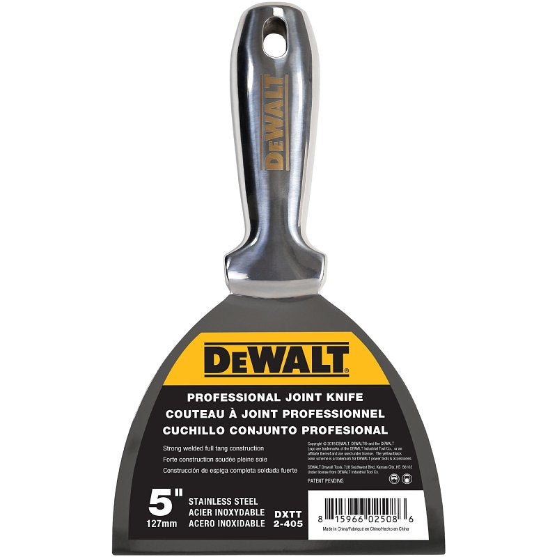 DEWALT DXTT-2-405 Joint Knife, 5 in W Blade, Stainless Steel Blade, Full-Tang, Precision Ground Blade, Pack of 4