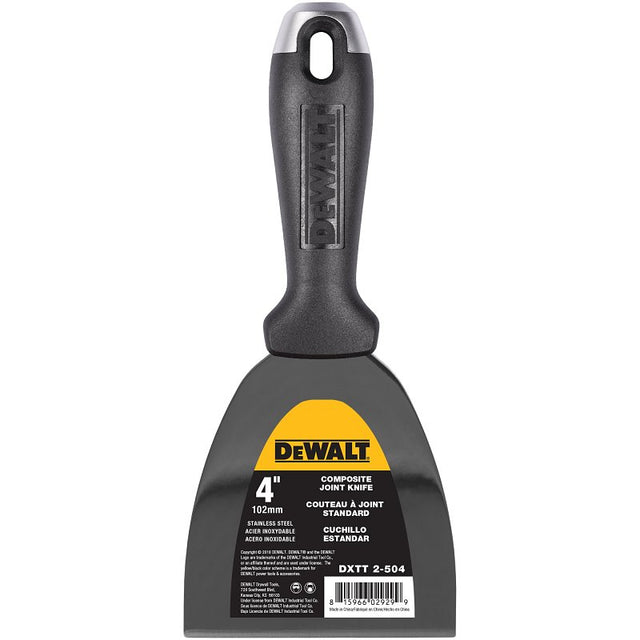 DEWALT DXTT-2-504 Joint Knife, 4 in W Blade, Stainless Steel Blade, Precision Ground Blade, Composite Handle, Pack of 4