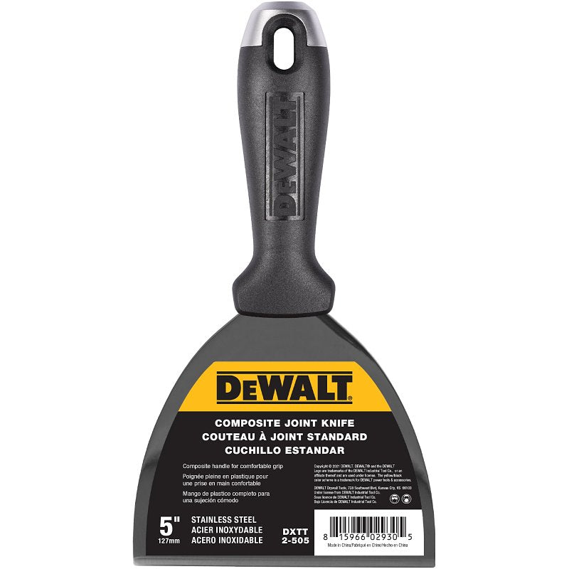 DEWALT DXTT-2-505 Joint Knife, 5 in W Blade, Stainless Steel Blade, Precision Ground Blade, Composite Handle, Pack of 4
