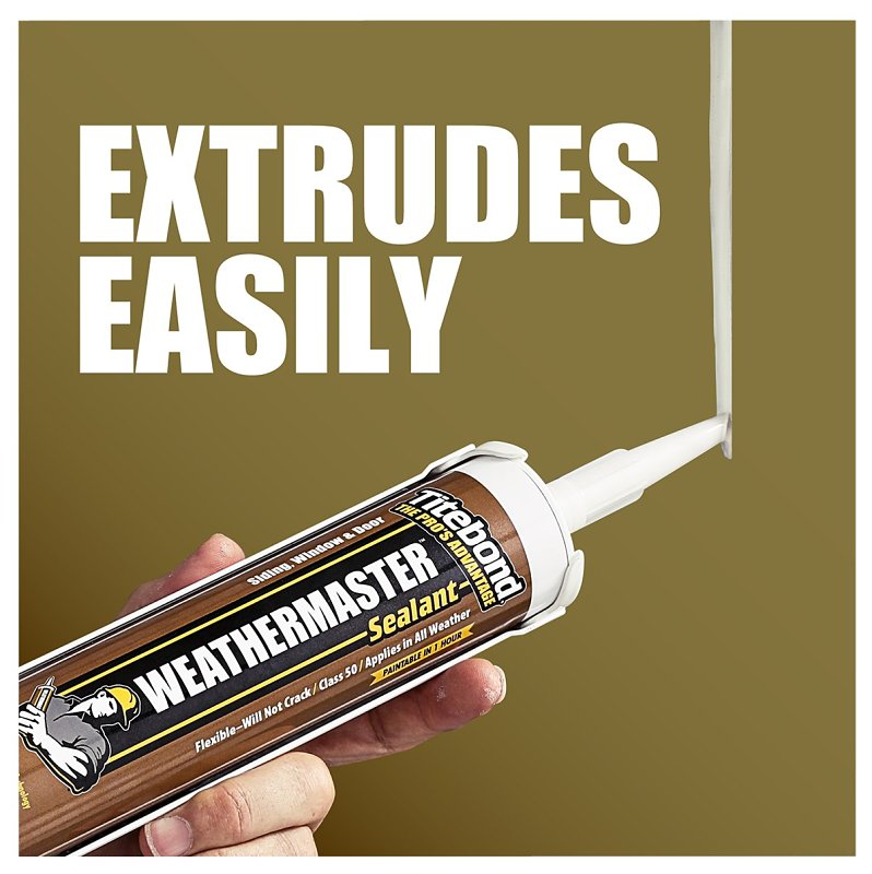 Titebond WeatherMaster 43991 Sealant, Crystal Clear, -75 to 250 deg F, 10.1 oz Cartridge
