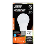 Feit Electric OM40DM/927CA LED Lamp, General-Purpose, A19 Lamp, 40 W Equivalent, E26 Lamp Base, Dimmable