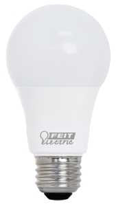 Feit Electric OM60/930CA10K/10 LED Lamp, General Purpose, A19 Lamp, 60 W Equivalent, E26 Lamp Base, Bright White Light