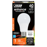 Feit Electric OM60DM/927CA LED Lamp, General-Purpose, A19 Lamp, 60 W Equivalent, E26 Lamp Base, Dimmable