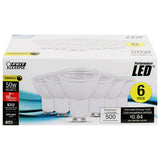 Feit Electric MR16GU105005K10KLED6 LED Bulb, Track/Recessed, 500 Lumens, 7 W, MR16 Lamp, 50 W Equivalent, GU10 Lamp Base