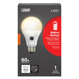Feit Electric OM60/927CA/BATG2LEDI LED Bulb, General-Purpose, Battery Operated, 60 W Equivalent, E26 Medium Lamp Base