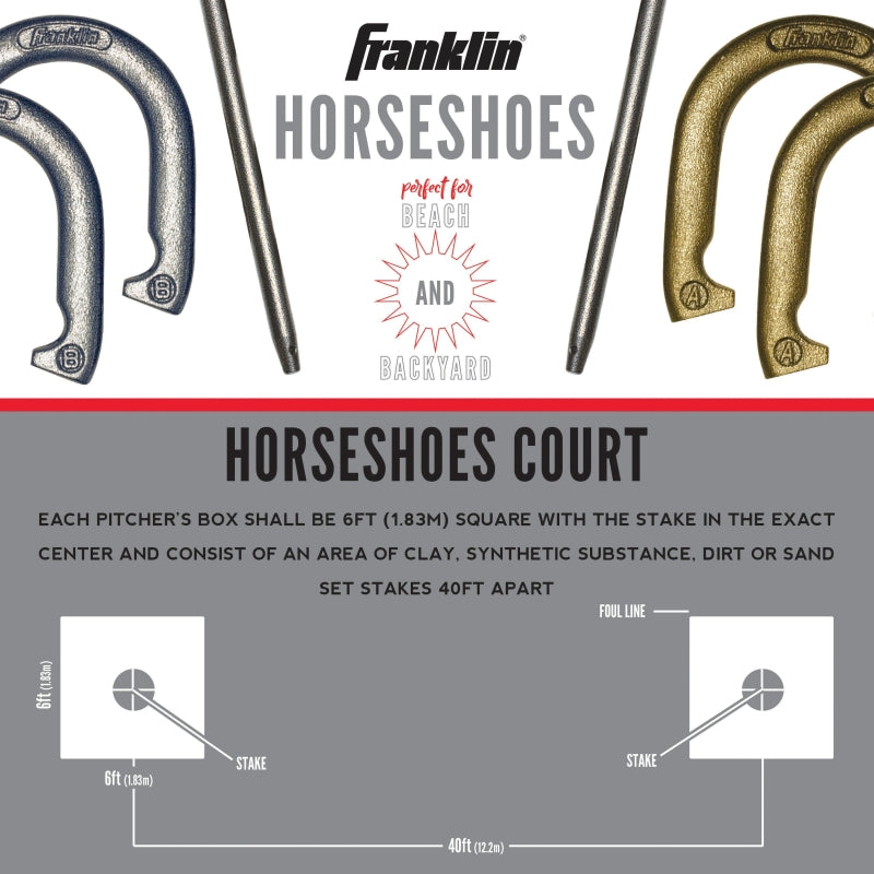 Franklin Sports 50020 Horseshoes Set, Cast Iron