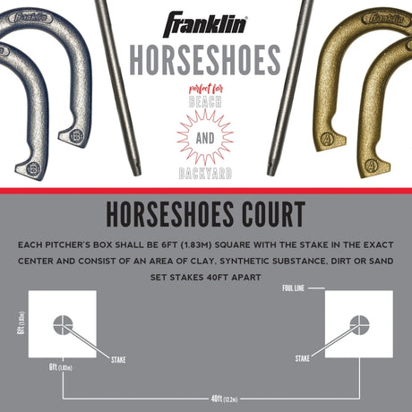 Franklin Sports 50020 Horseshoes Set, Cast Iron