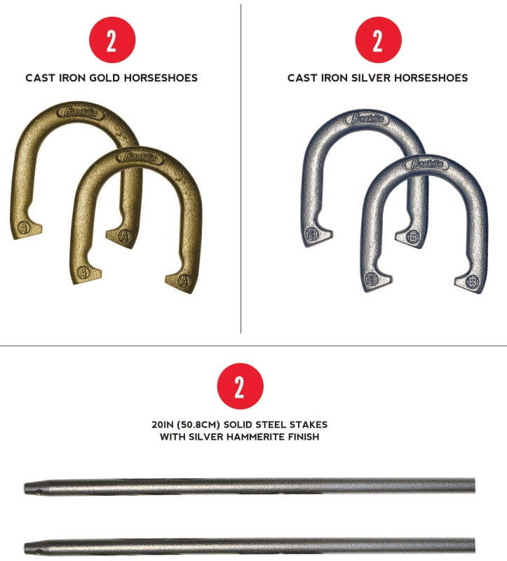 Franklin Sports 50020 Horseshoes Set, Cast Iron