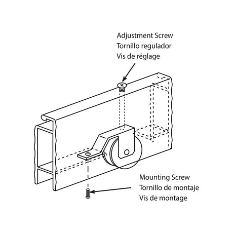 Prime-Line B 639 Roller Assembly, 1-3/4 in L Dimensions, 1 in Dia Roller, 1/4 in W Roller, Steel, Gray, 2-Roller