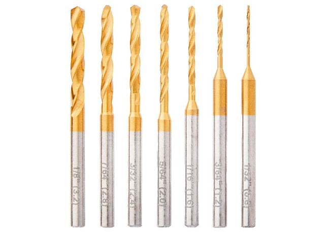 Dremel 628HP Drill Bit Set, 7-Piece, Stainless Steel, Titanium-Coated