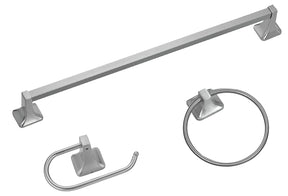 Boston Harbor 3603BN Bath Hardware Set, Aluminum/Steel/Zinc, Brushed Nickel, 3-Piece, For: Bathroom