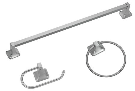 Boston Harbor 3603BN Bath Hardware Set, Aluminum/Steel/Zinc, Brushed Nickel, 3-Piece, For: Bathroom