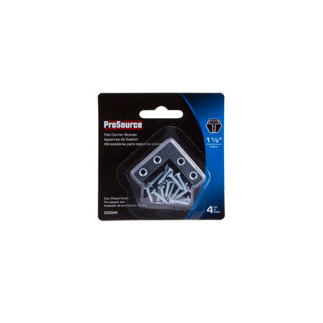 ProSource FC-Z015-C4PS Corner Brace, 1-1/2 in L, 1-1/2 in W, 3/8 in H, Steel, Zinc-Plated, 1.6 mm Thick Material