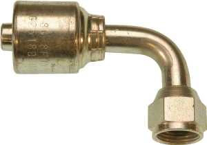 Gates MegaCrimp G25180-0810 Hose Coupling, 1/2 x 7/8 in Dia, 3.67 in, 7/8-14, Crimp x JIC, Straight Angle, Steel, Zinc