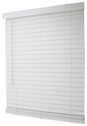 Simple Spaces FWMB-16 Blind, 64 in L, 36 in W, Faux Wood, White, Pack of 2