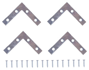 ProSource FC-Z025-C4PS Corner Brace, 2-1/2 in L, 2-1/2 in W, 1/2 in H, Steel, Zinc-Plated, 1.6 mm Thick Material