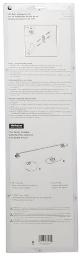 Boston Harbor 3603C Bath Hardware Set, Aluminum/Steel/Zinc, Chrome, 3-Piece, For: Bathroom