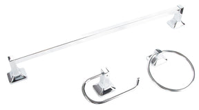 Boston Harbor 3603C Bath Hardware Set, Aluminum/Steel/Zinc, Chrome, 3-Piece, For: Bathroom