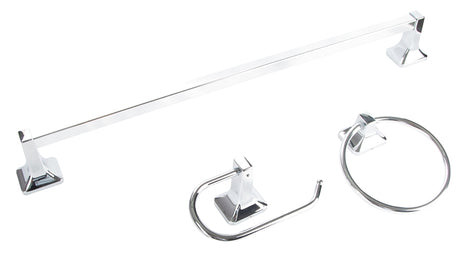 Boston Harbor 3603C Bath Hardware Set, Aluminum/Steel/Zinc, Chrome, 3-Piece, For: Bathroom