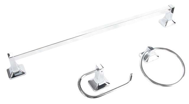 Boston Harbor 3603C Bath Hardware Set, Aluminum/Steel/Zinc, Chrome, 3-Piece, For: Bathroom