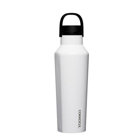 Corkcicle Classic Sport Canteen Series 2020GW Water Bottle, 20 oz, Stainless Steel/Silicone, Gloss White, Leakproof Lid