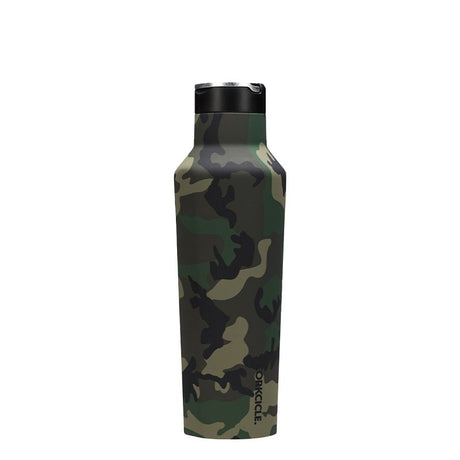 Corkcicle Classic Sport Canteen Series 2020PWC Water Bottle, 20 oz, Stainless Steel/Silicone, Woodland Camo, Insulated