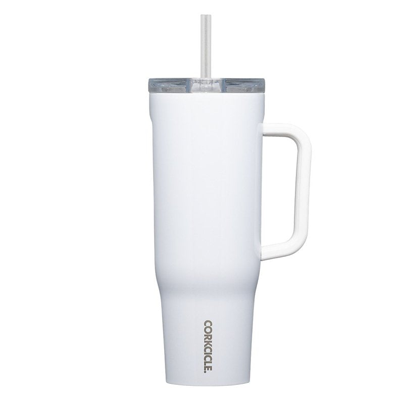 Corkcicle 2222GW Leakproof Tumbler, 22 oz, Twist to Lock Lid, Steel, Gloss White, Insulated