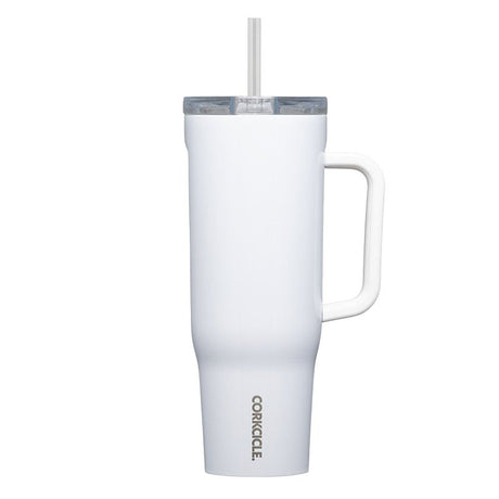 Corkcicle 2222GW Leakproof Tumbler, 22 oz, Twist to Lock Lid, Steel, Gloss White, Insulated